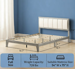Platform Bed Frame with Wooden Slats,Bed Frame with Headboard
