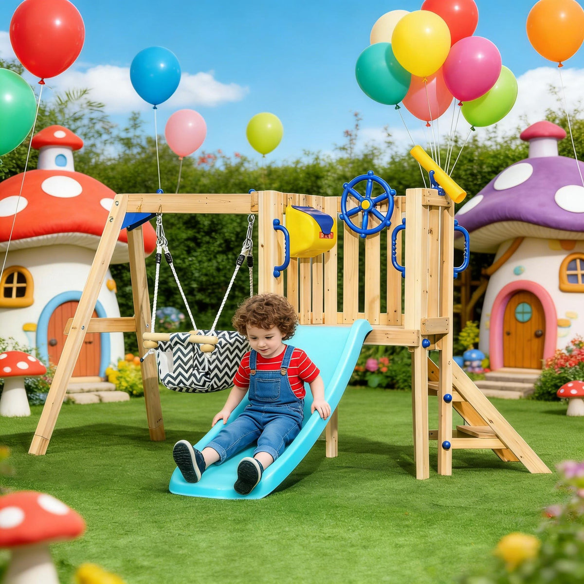 Wooden Toddler Outdoor Playset,Swing Set