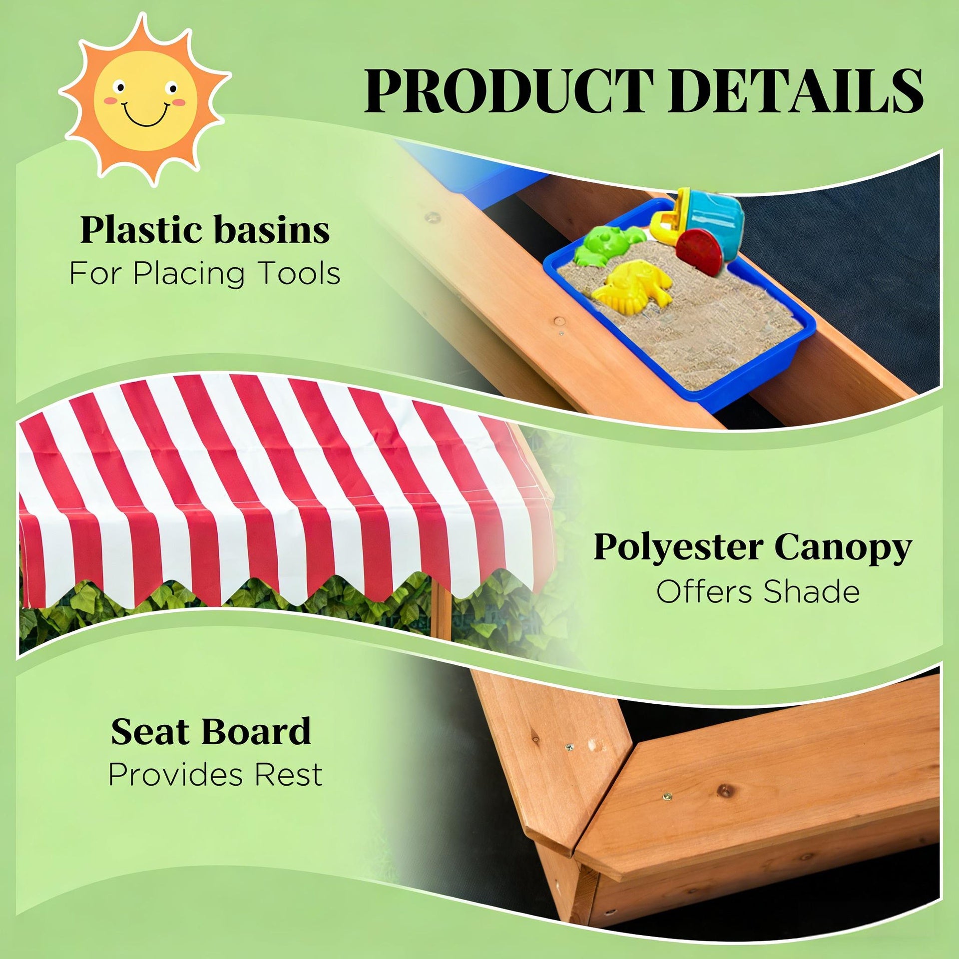 Children Sand Play Station Outdoor,Kids Wooden Sandbox