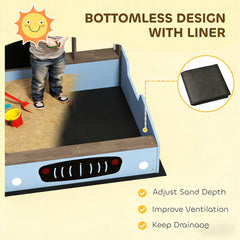 Kids Wooden Sandbox,Children Sand Play Station Outdoor