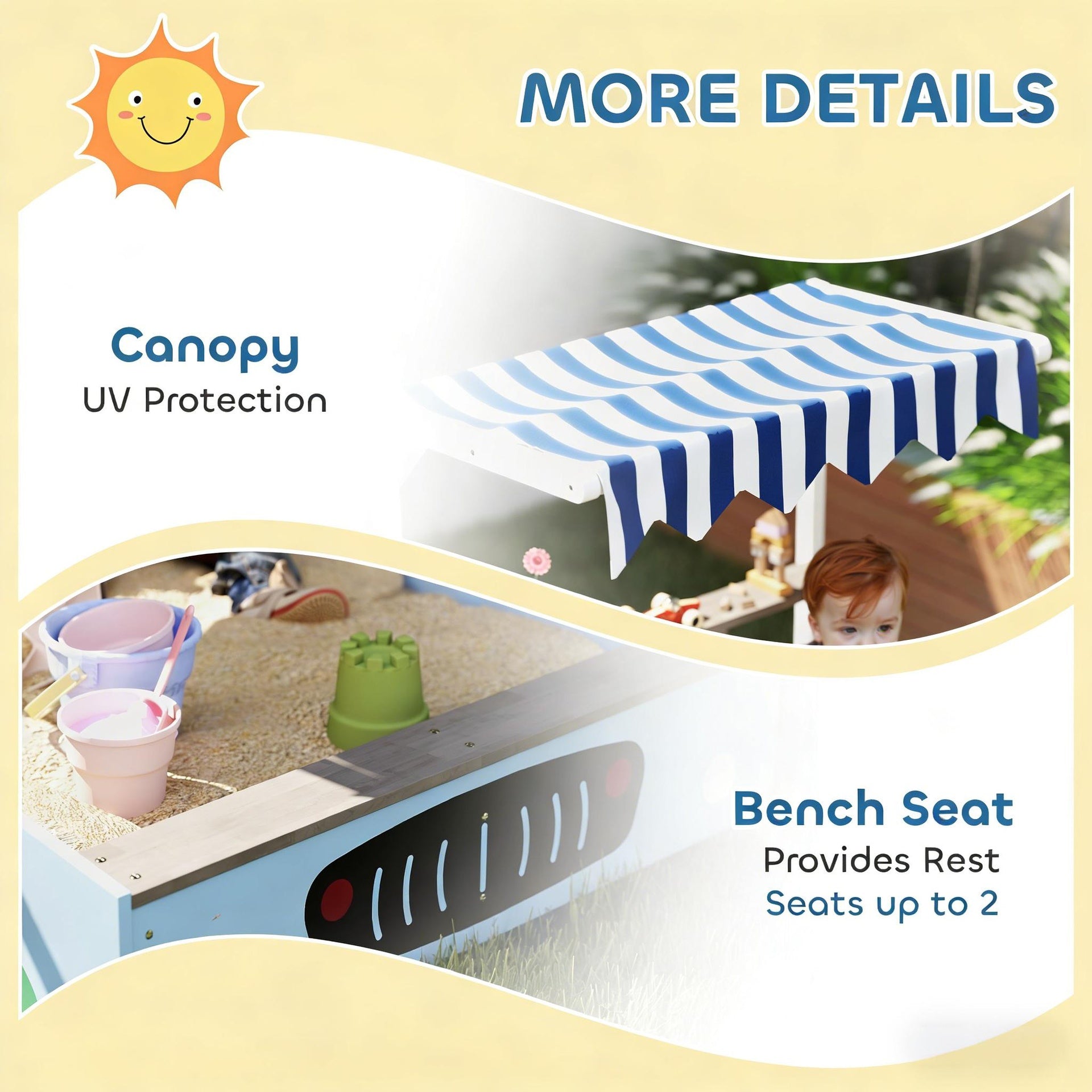 Kids Wooden Sandbox,Children Sand Play Station Outdoor