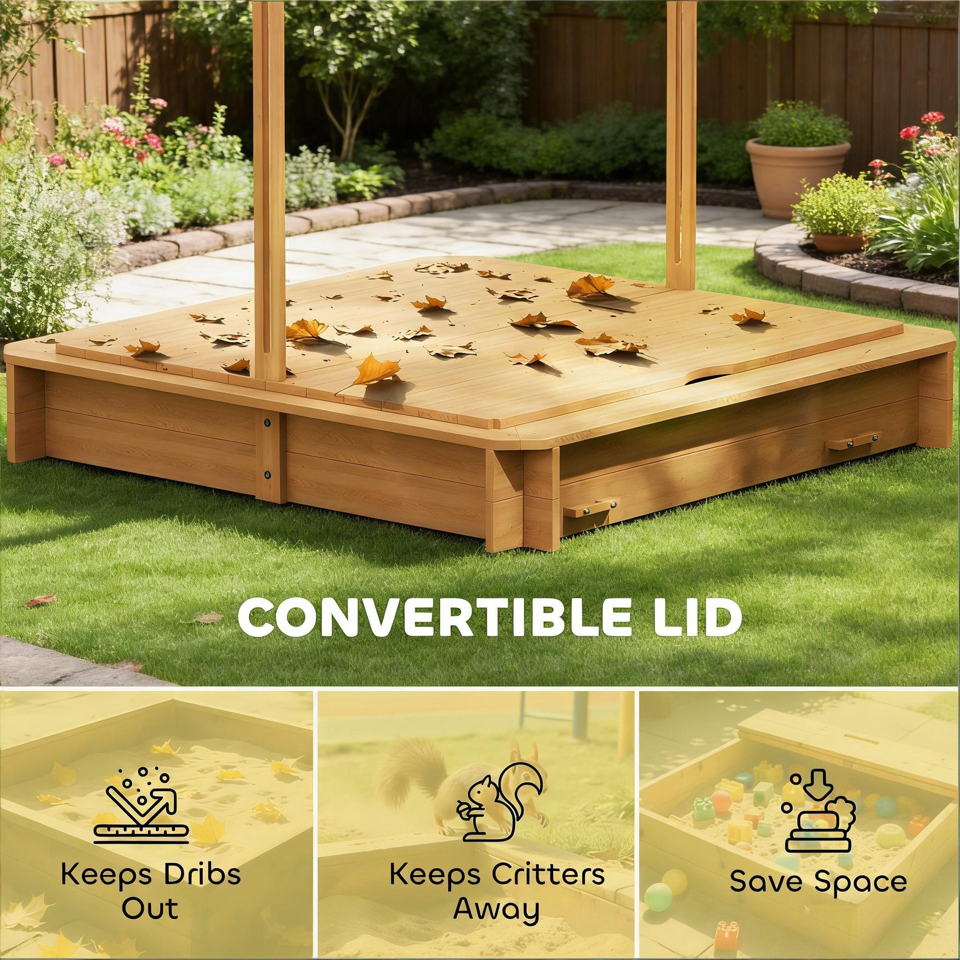 Kids Outdoor Sand Box,Wooden Sandbox
