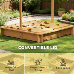 Kids Outdoor Sand Box,Wooden Sandbox