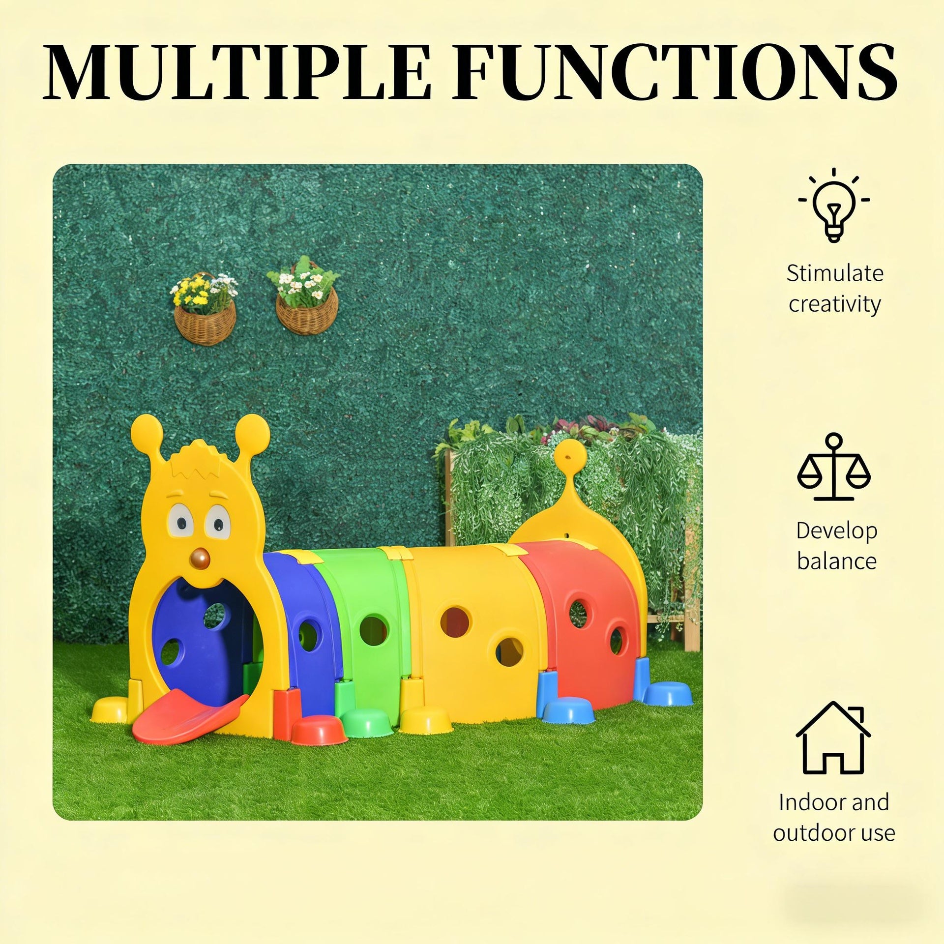 Kids' Play Structure,Toddler Tunnel,Caterpillar Tunnel