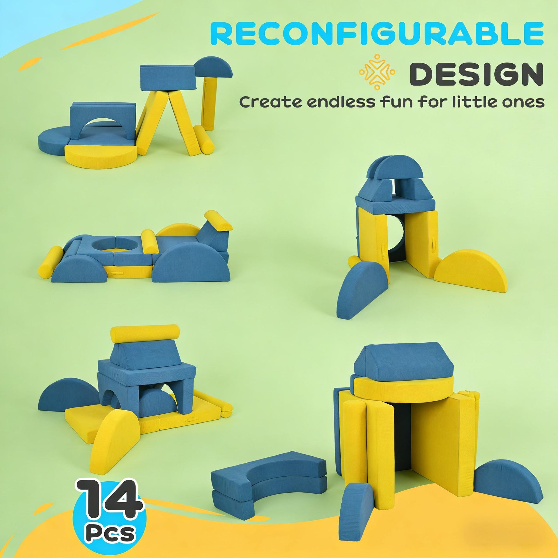 Indoor Activity Play Set,Foam Climbing Blocks