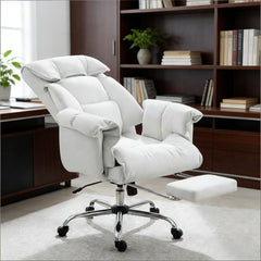 Reclining Desk Chair with Footrest,High Back Office Chair