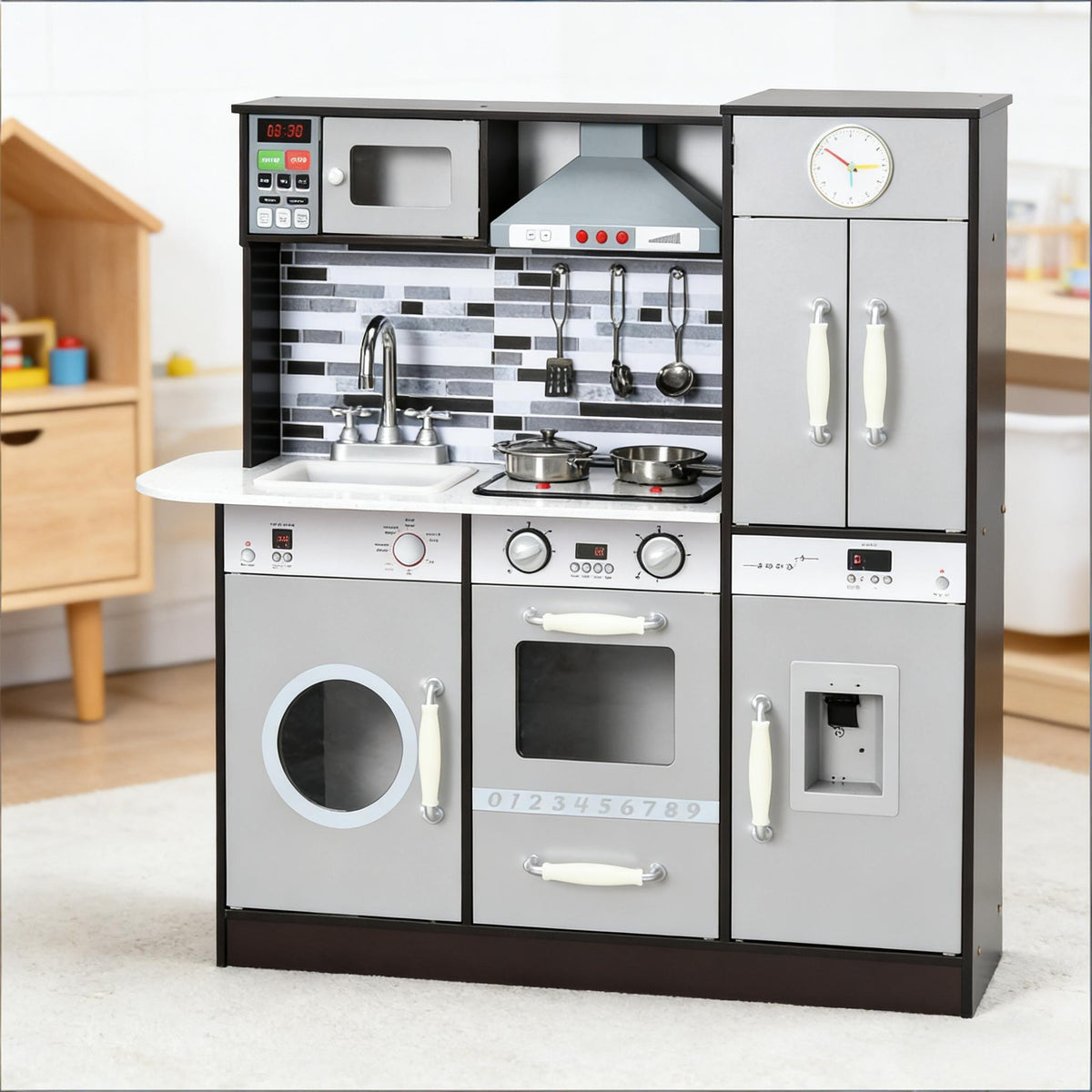 Kitchen Playset,Wooden Play Kitchen