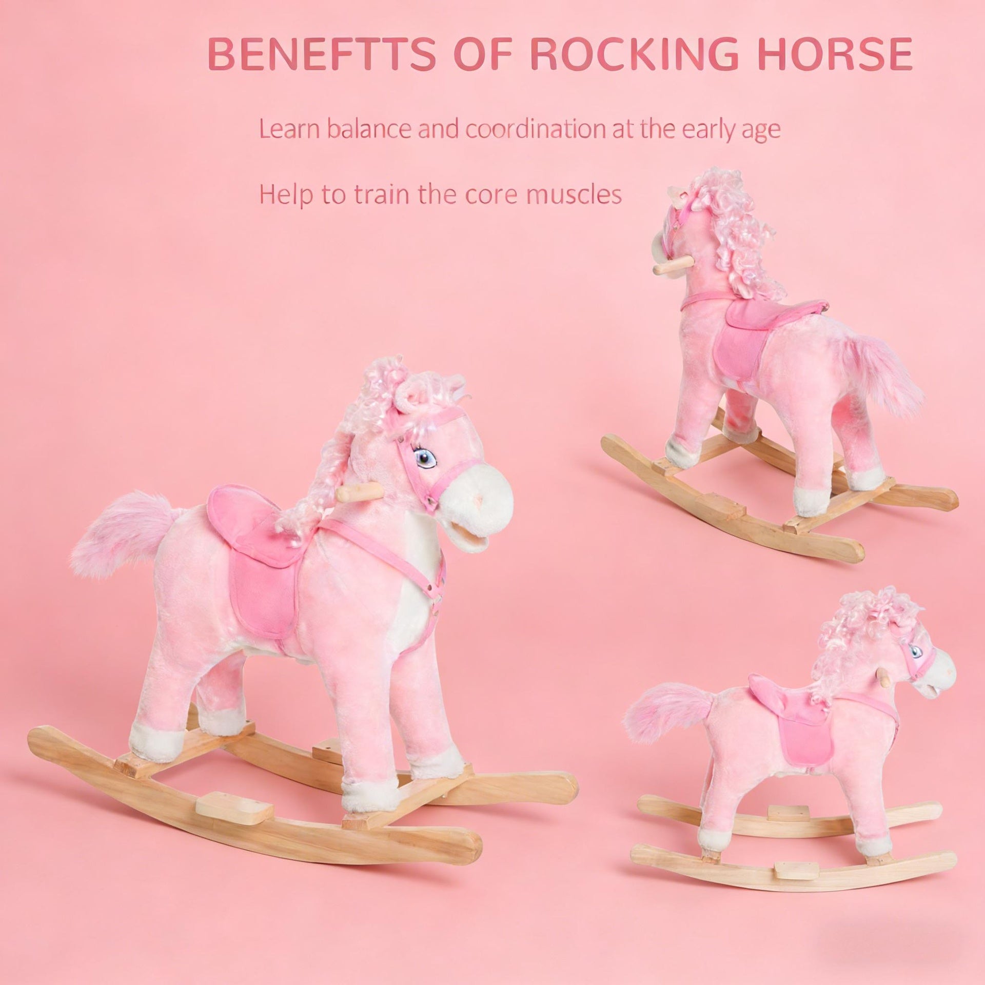 Toddler Plush Rocking Horse Toy,Kids Ride