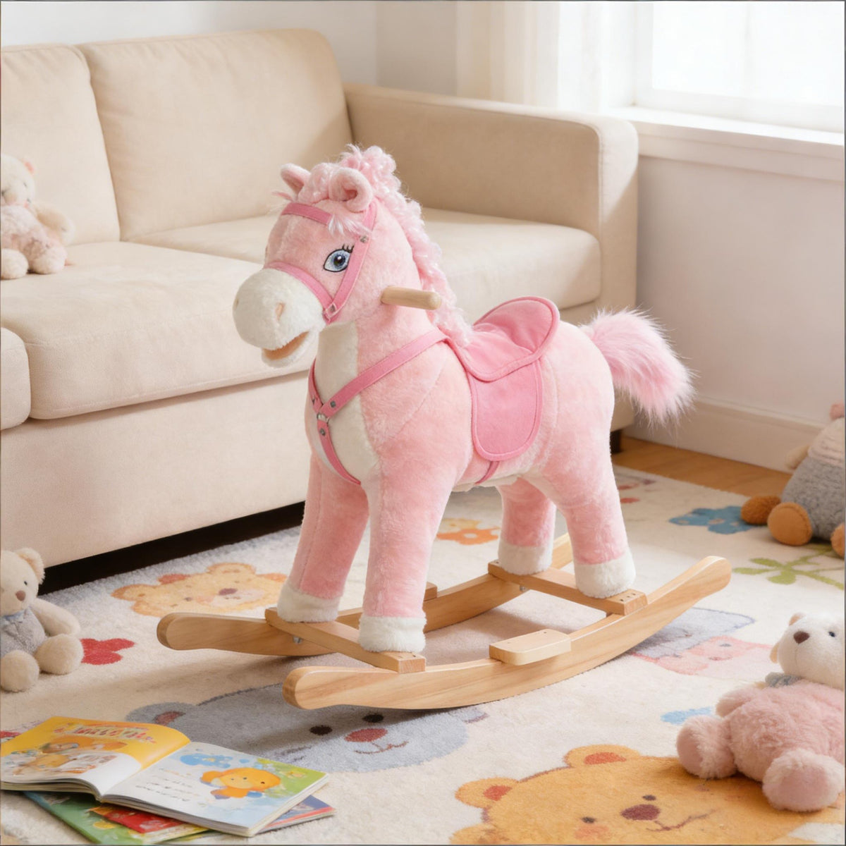 Toddler Plush Rocking Horse Toy,Kids Ride