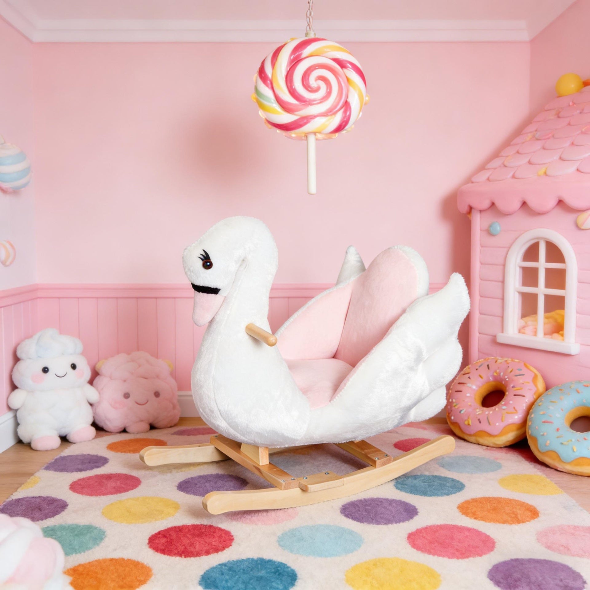 Plush Swan Rocking Horse,Rocking Horse Toy