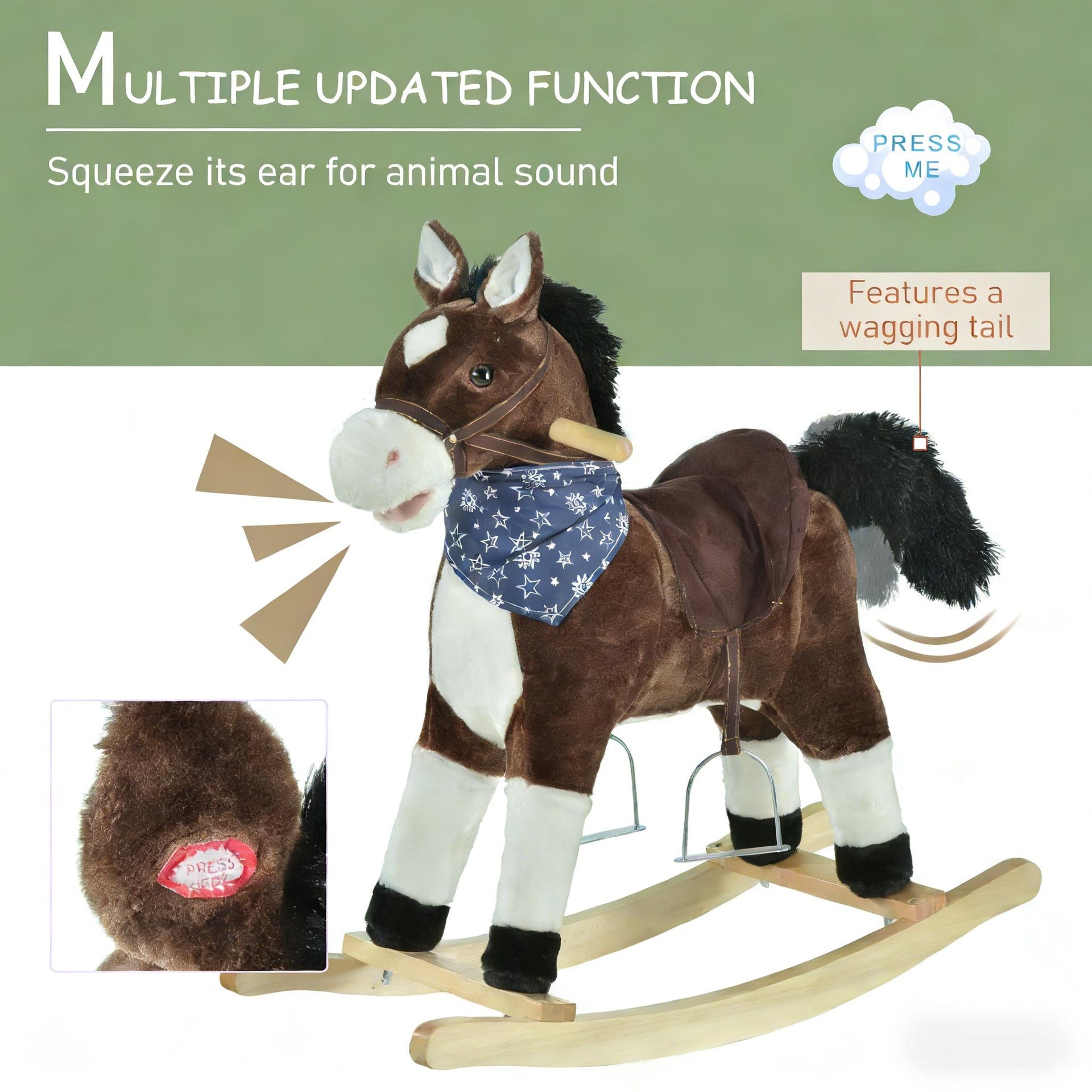 Ride-On Horse Toy with Realistic Sounds,Rocking Horse
