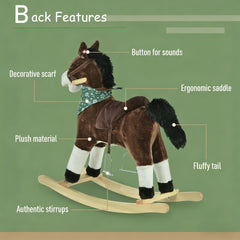 Ride-On Horse Toy with Realistic Sounds,Rocking Horse