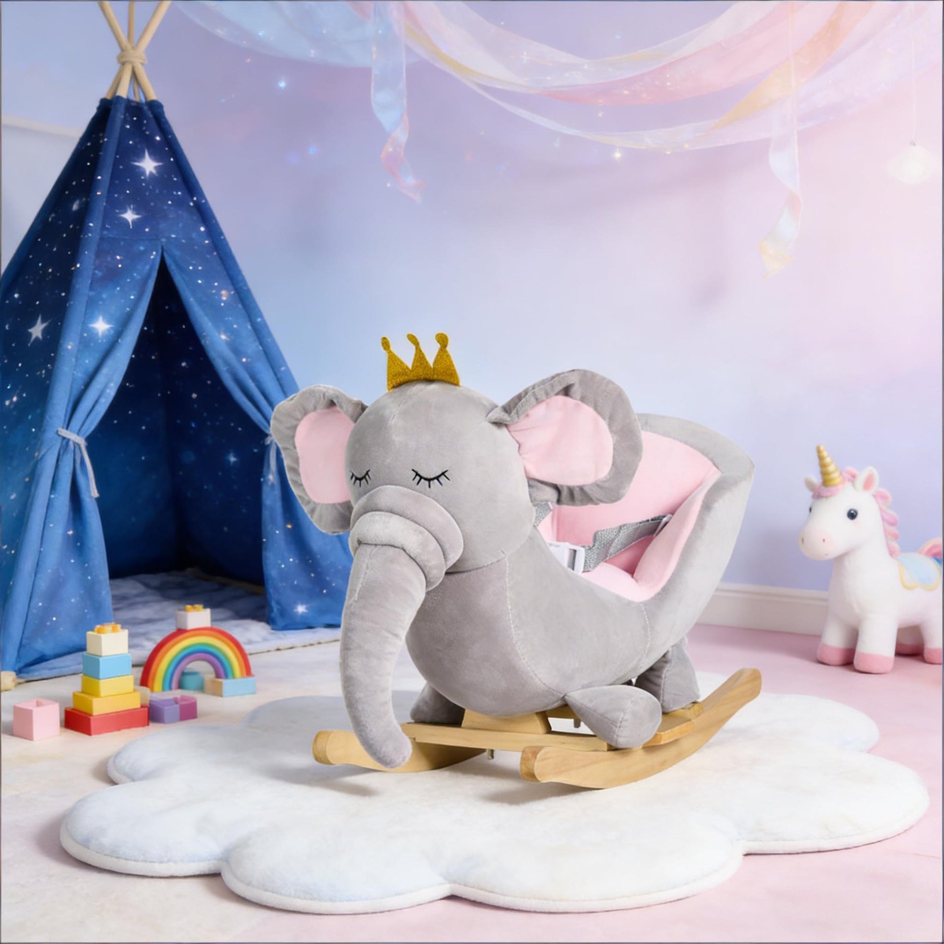 Elephant Rocking Chair,Toddler Rocker Toy