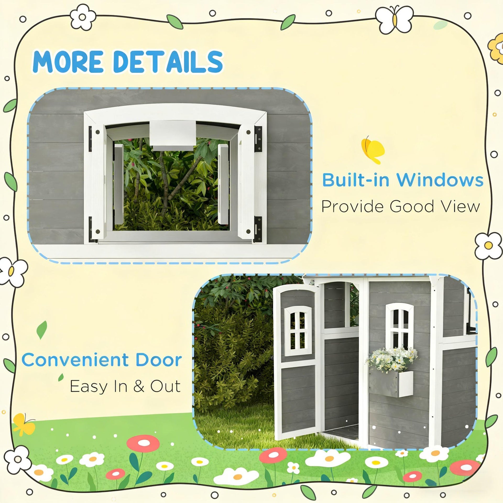 Toddlers Wooden Playhouse,Outdoor Playhouse