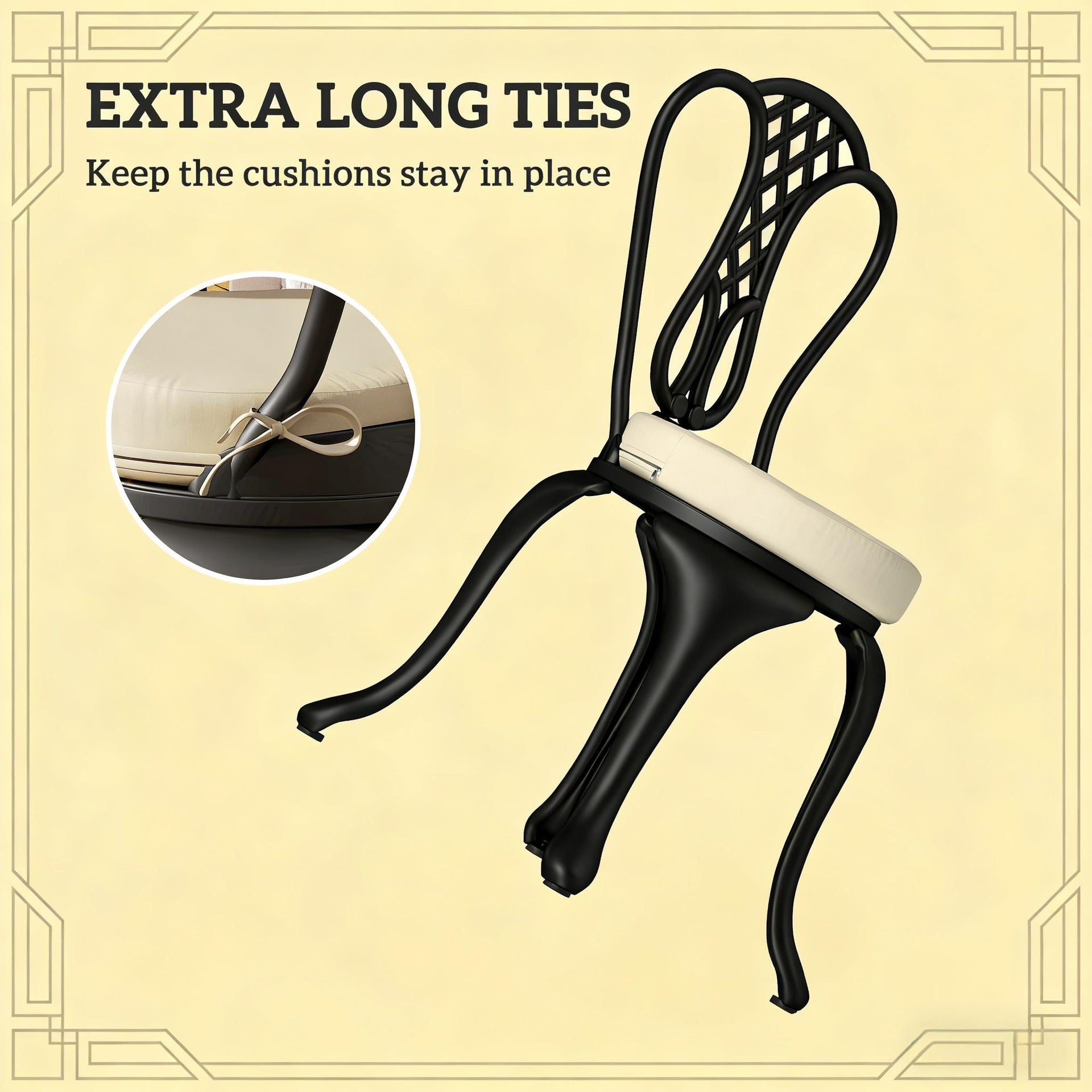 Dining Chair Cushions,Set of 4 Round Seat Cushions