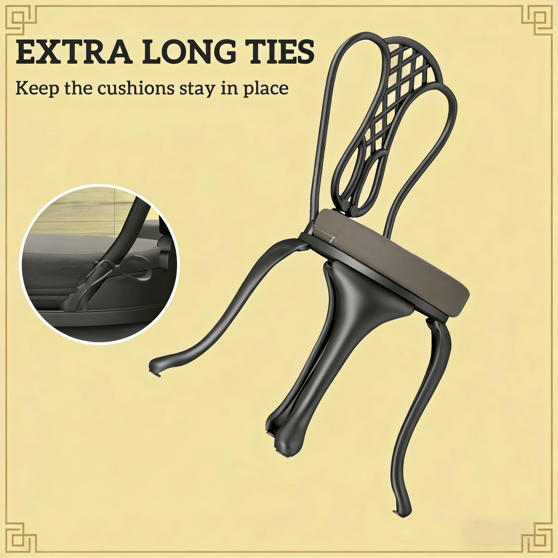 Bistro Chair Cushions,Set of 4 Round Seat Cushions
