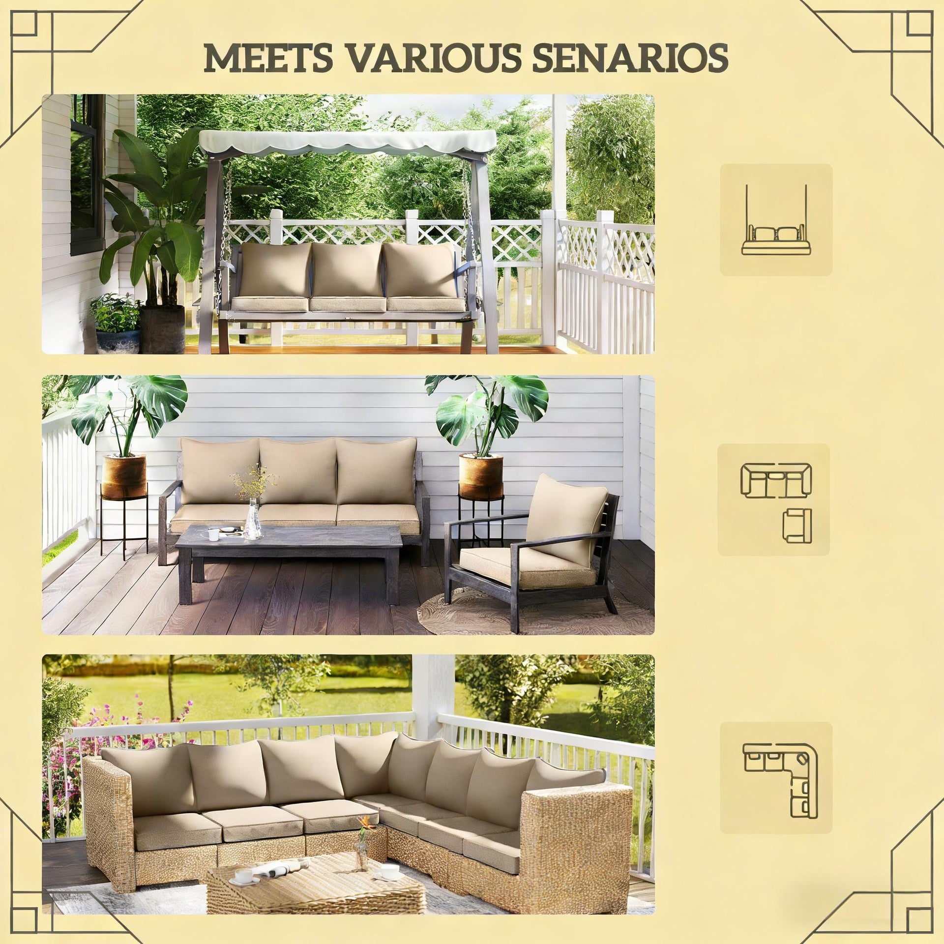 Seat Replacement Cushion Set,Chair Cushions