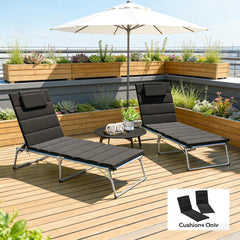 Outdoor Lounge Chair Cushion Set,Foldable Cushion Set of 2