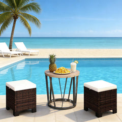 Beige Ottoman Cubes Set of 2,Outdoor Ottoman