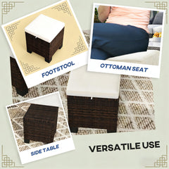 Beige Ottoman Cubes Set of 2,Outdoor Ottoman