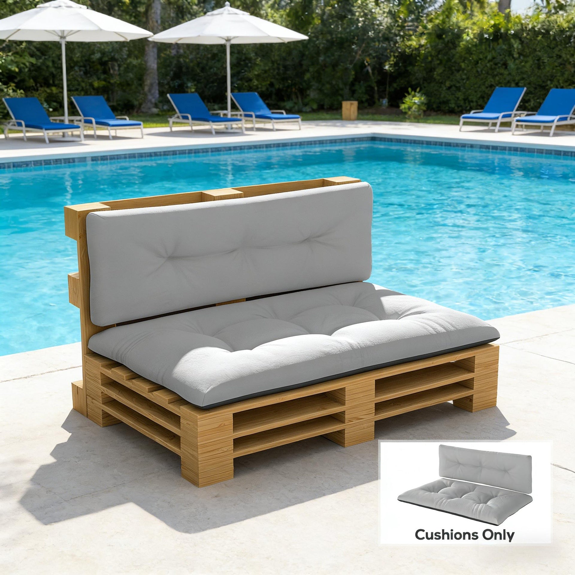 Tufted Replacement Cushions,Outdoor 2 Chair Pallet Cushions