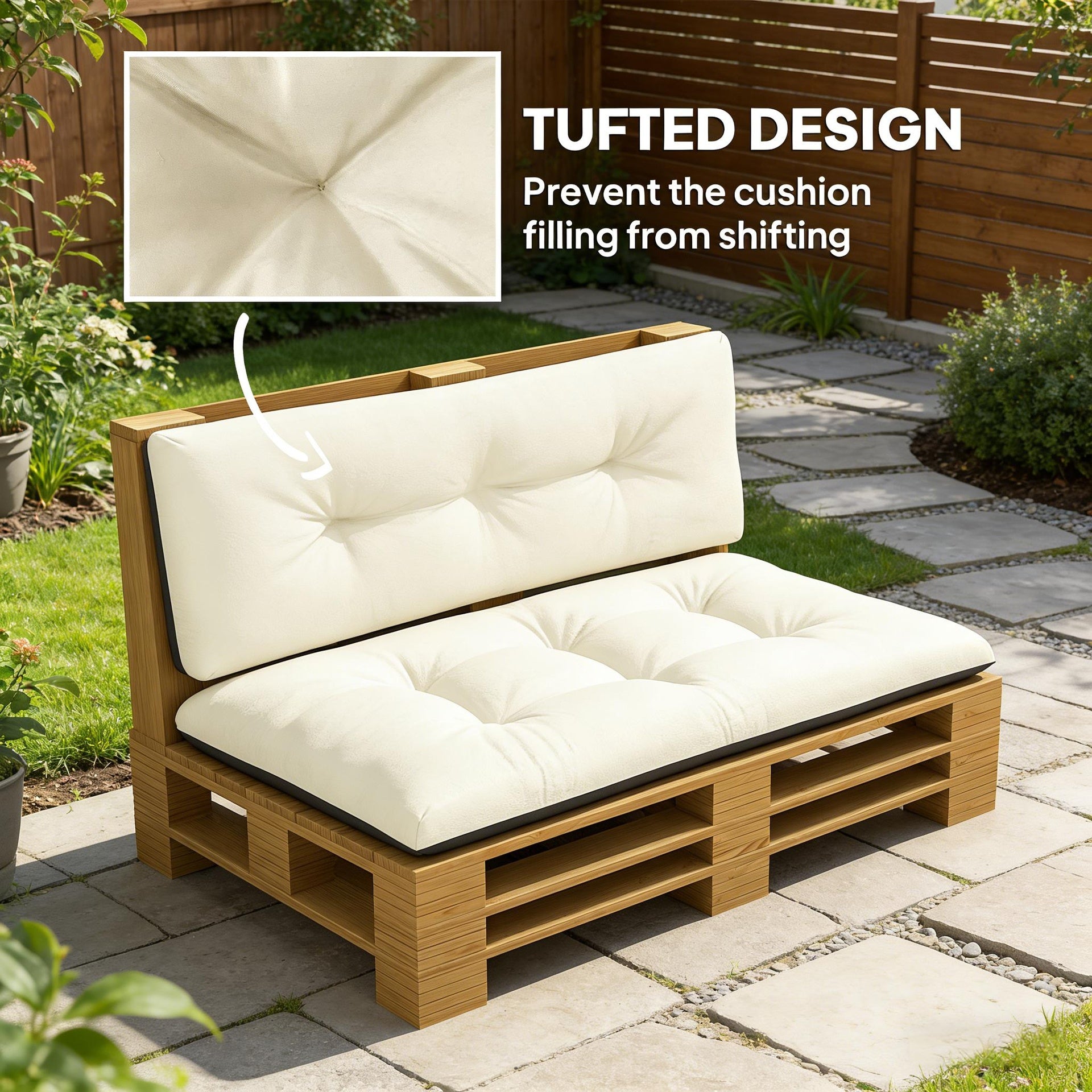 Thick Tufted Replacement Cushions,Outdoor Two Piece Cushion Replacement Set