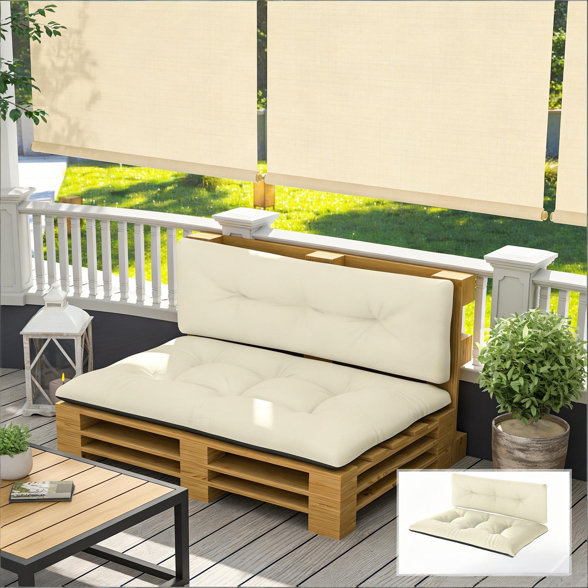 Thick Tufted Replacement Cushions,Outdoor Two Piece Cushion Replacement Set