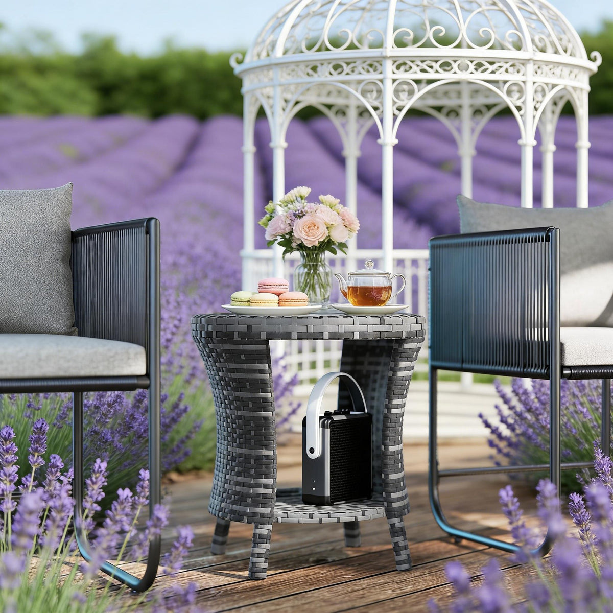 Outdoor Side Table,Wicker Outdoor Coffee Table