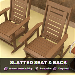 High Back Chairs,2 Pieces Outdoor Rocking Chairs