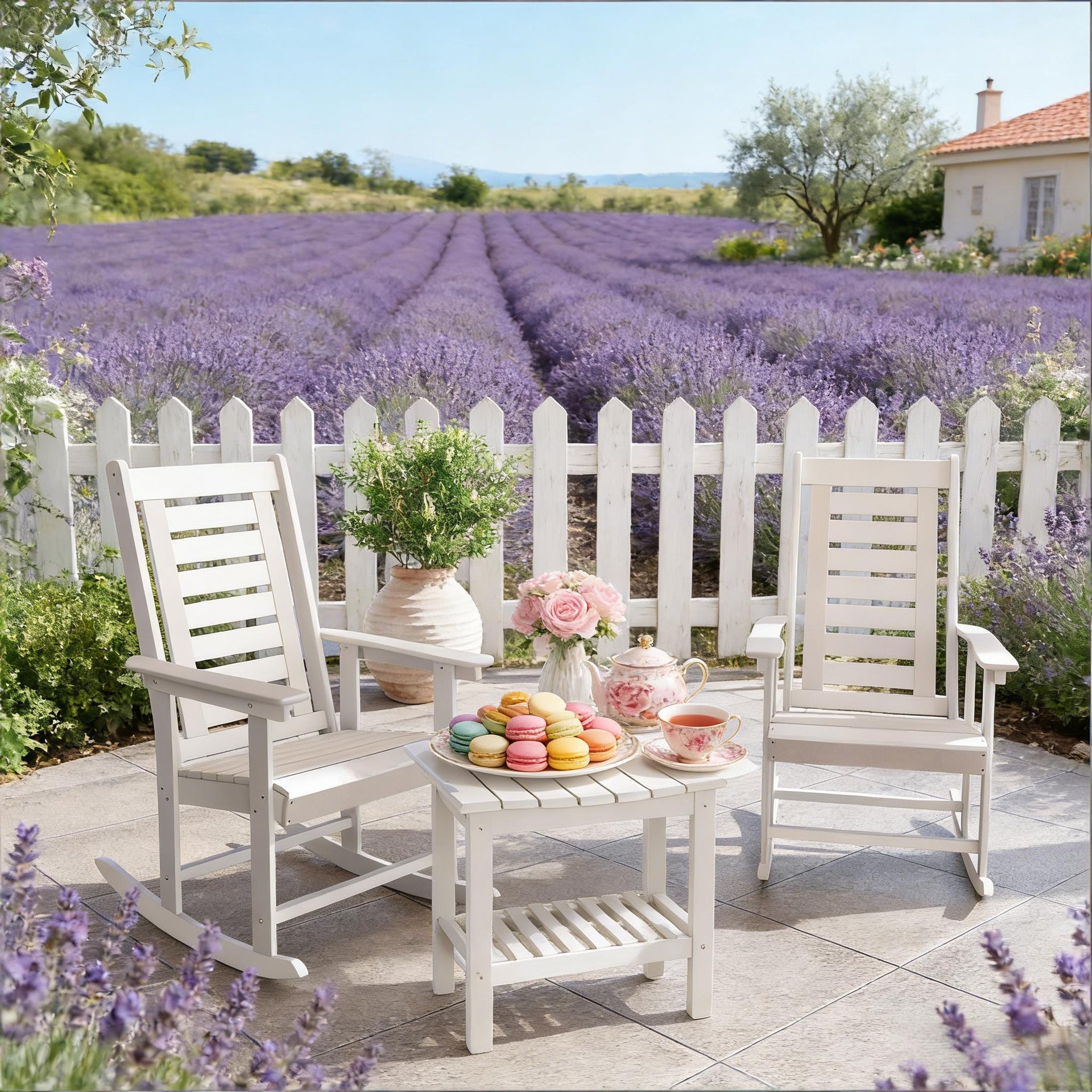 Outdoor Rocking Chair Set,2 Pieces Outdoor Rocking Chairs