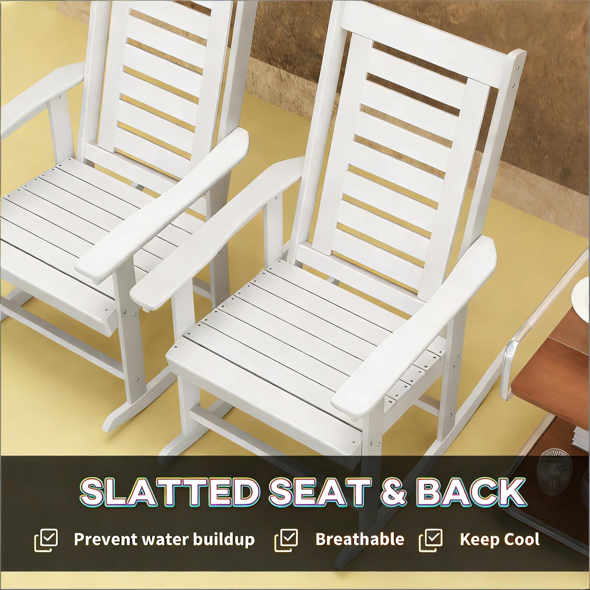 Outdoor Rocking Chair Set,2 Pieces Outdoor Rocking Chairs