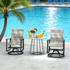 Outdoor Glider Chair,Wicker Rattan Swivel Chair Set