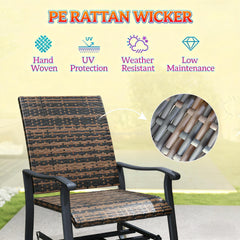 Outdoor Chair,Wicker Rattan Swivel Chair Set