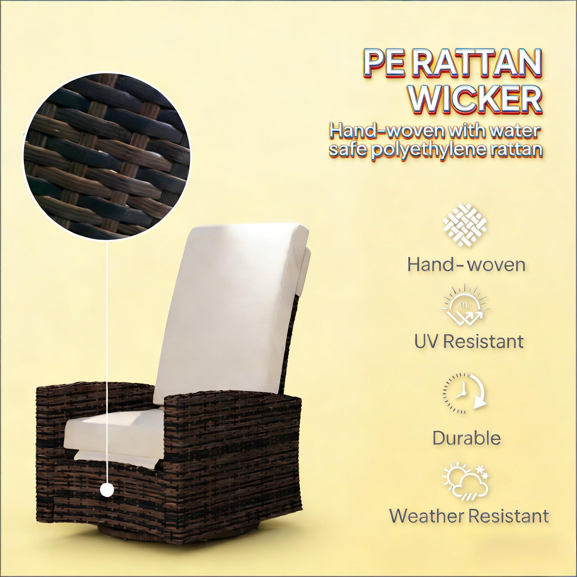 Swivel Recliner,Outdoor Wicker Swivel Recliner Chair