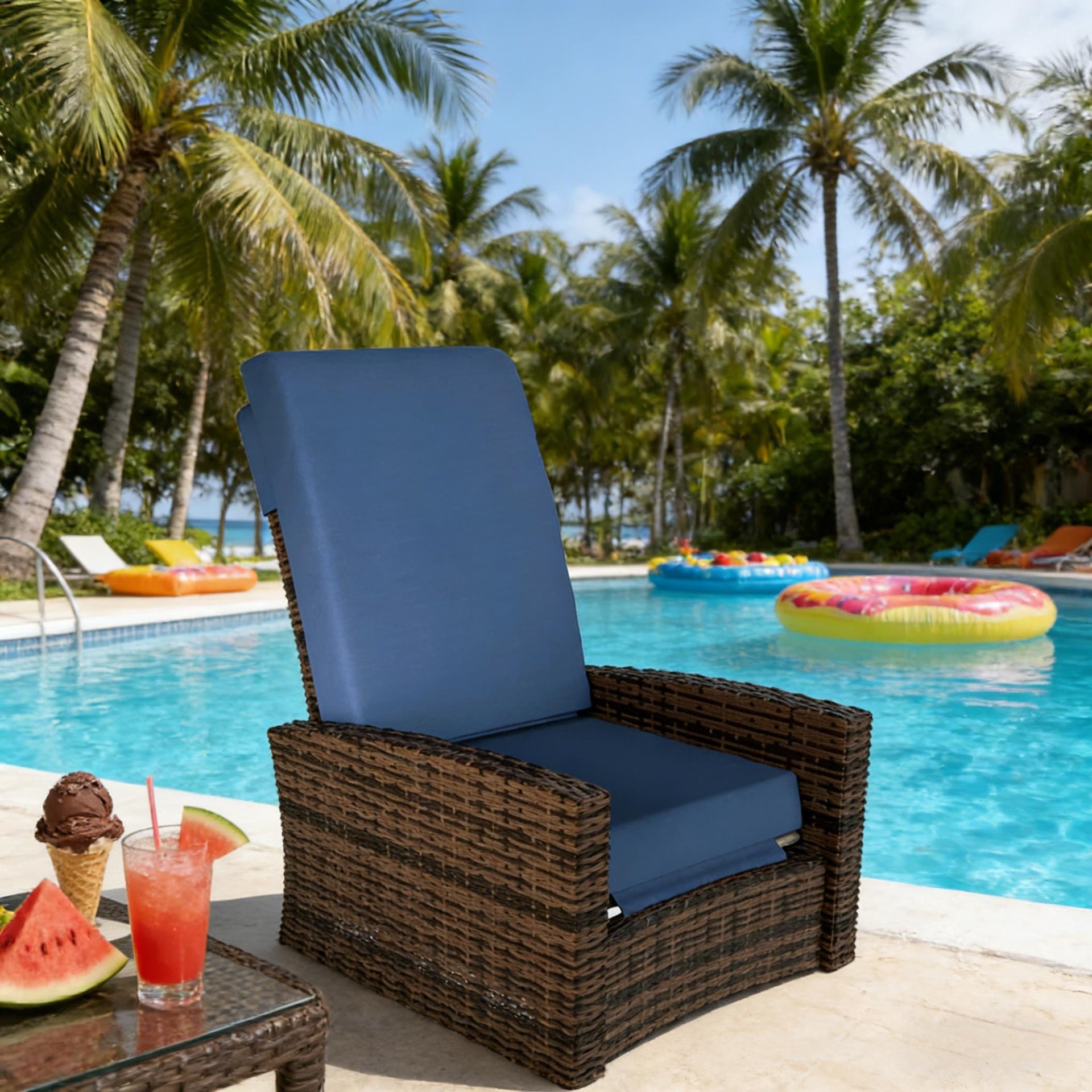 Outdoor Chair,Outdoor Swivel Recliner Chair