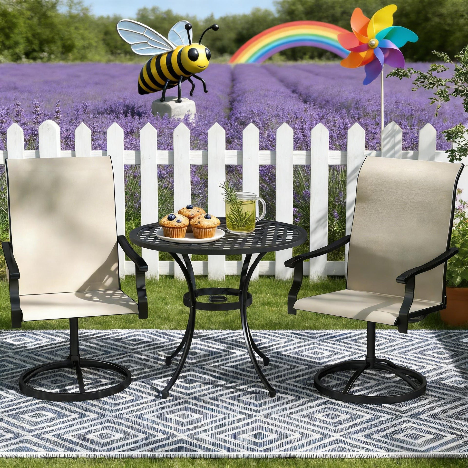 Outdoor Chairs,Swivel Chairs Set of 2