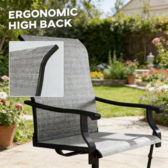 Outdoor Gray Chairs,Swivel Chairs Set of 2