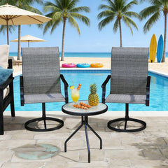Outdoor Gray Chairs,Swivel Chairs Set of 2