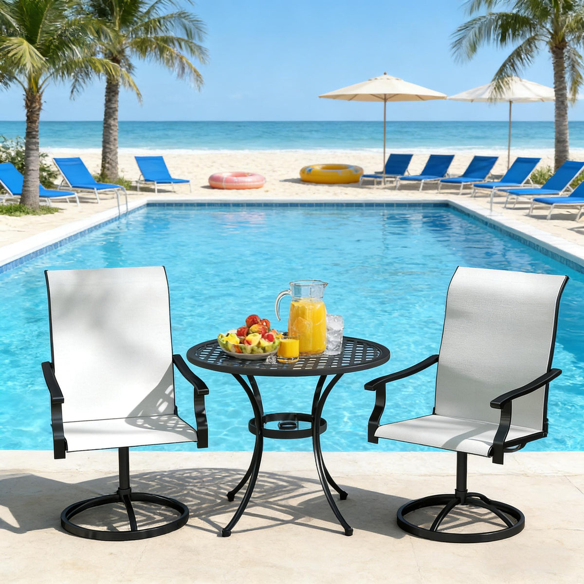 Outdoor Dining Chairs,Swivel Chairs Set of 2