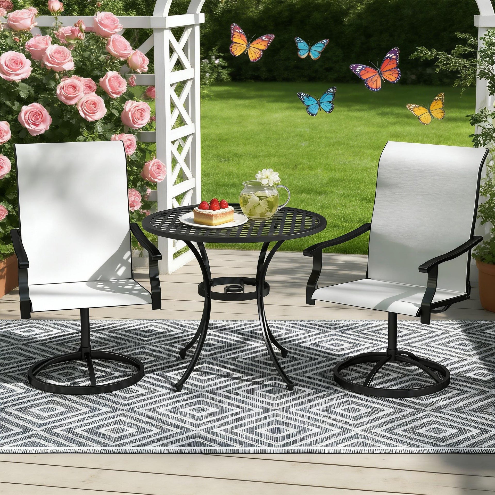 Outdoor Dining Chairs,Swivel Chairs Set of 2