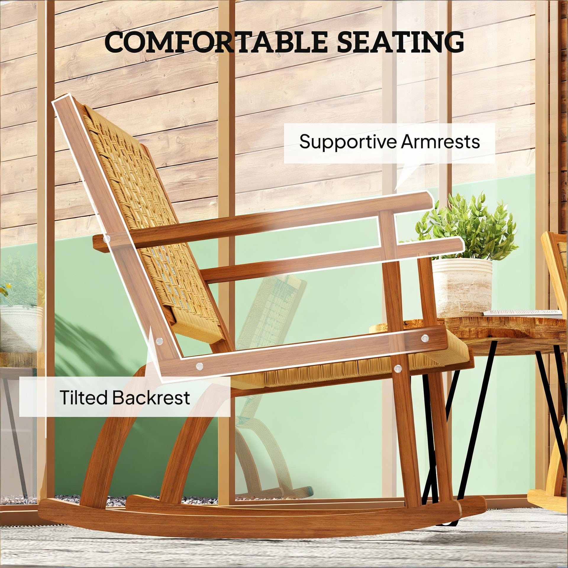 Rocking Chairs,Outdoor Lawn Rocking Chair Set of 2