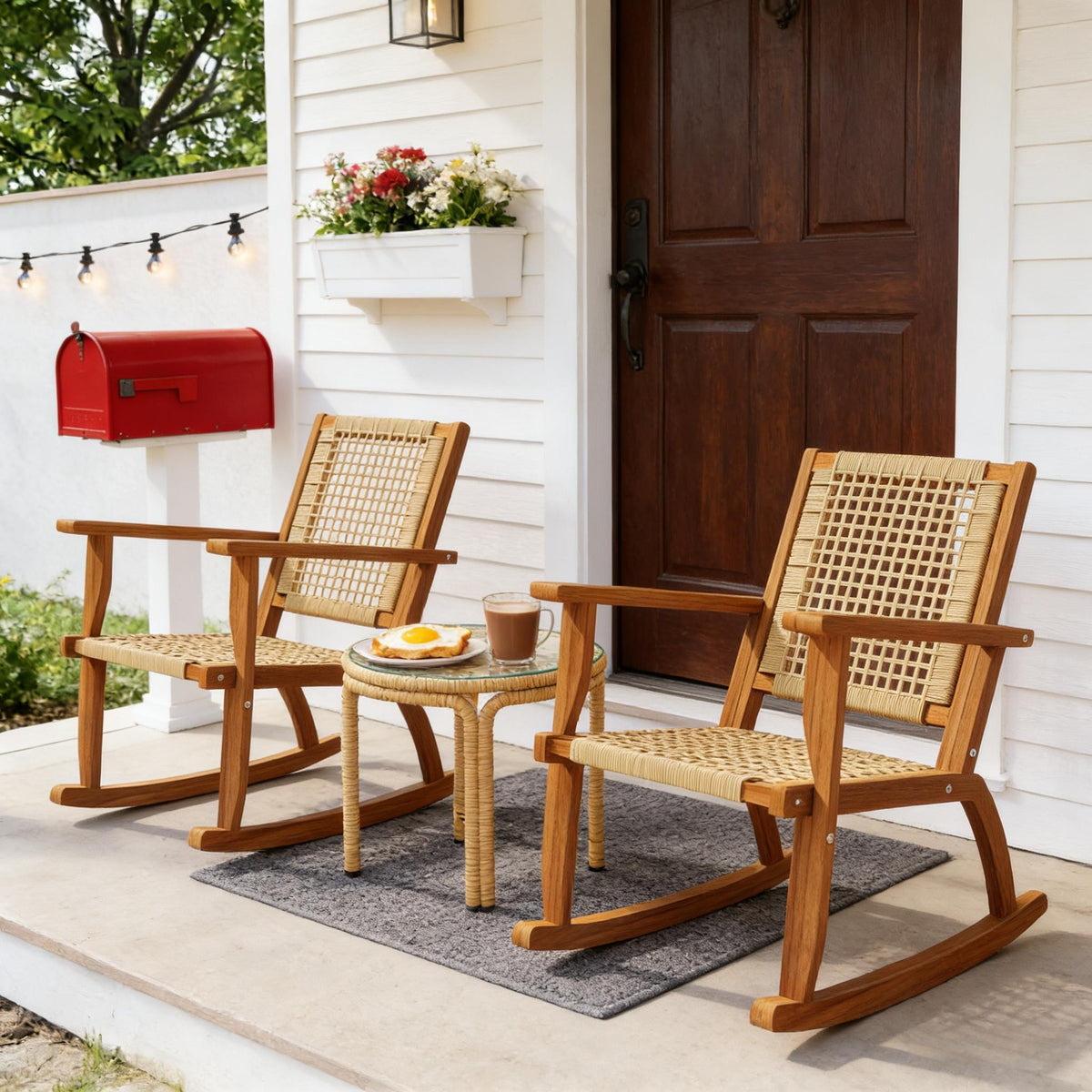 Rocking Chairs,Outdoor Lawn Rocking Chair Set of 2