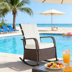 Outdoor Rocking Rattan Recliner,Rocker Chair