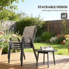 Stackable Chairs,Set of 4 Outdoor Dining Chairs