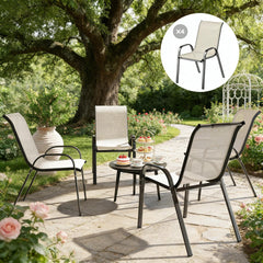 Outdoor Chairs Set of 4,Stackable Chairs