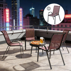 Outdoor Mesh Chairs Set of 4,Stackable Chairs