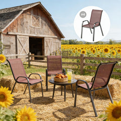 Outdoor Mesh Chairs Set of 4,Stackable Chairs