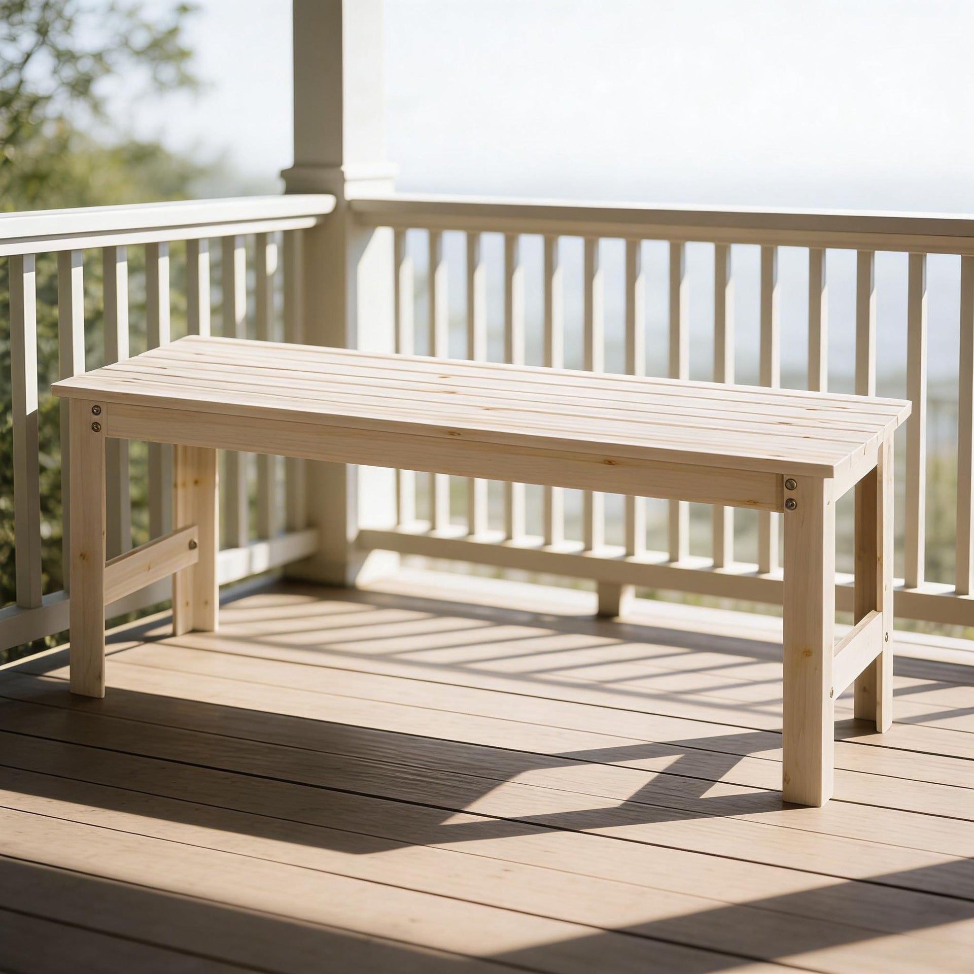 Backless Slatted Bench,Wood Outdoor Bench
