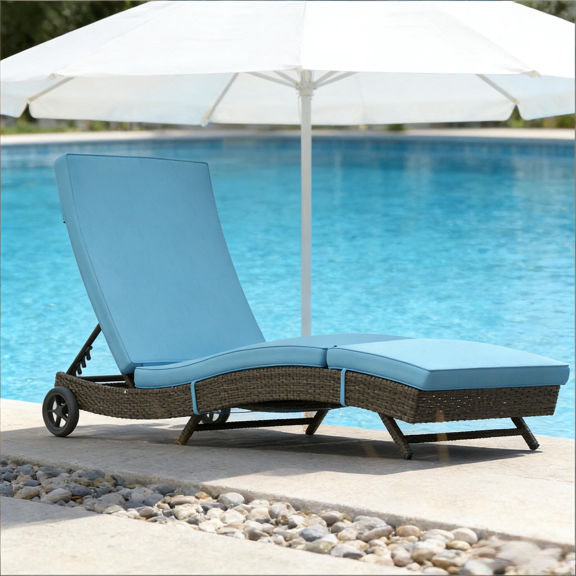 Outdoor Lounge Chair,Wicker Chaise Lounge Chair
