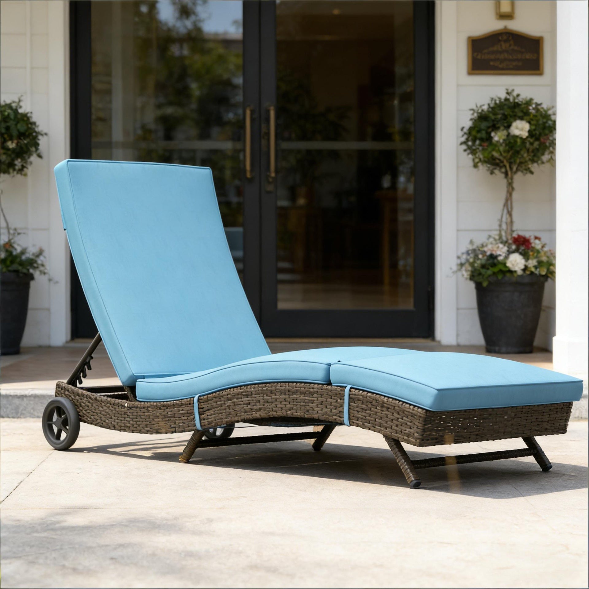 Outdoor Lounge Chair,Wicker Chaise Lounge Chair